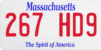 MA license plate 267HD9