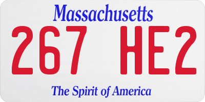MA license plate 267HE2