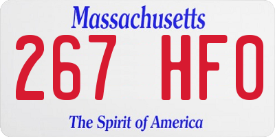 MA license plate 267HF0