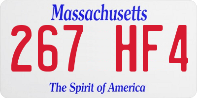 MA license plate 267HF4