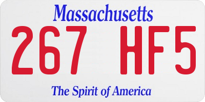 MA license plate 267HF5