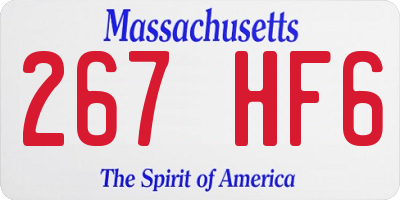 MA license plate 267HF6