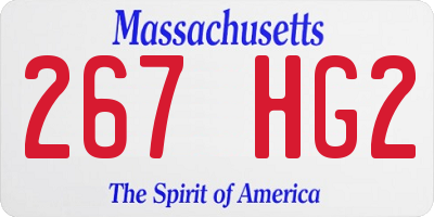 MA license plate 267HG2