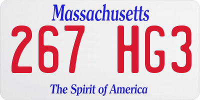 MA license plate 267HG3