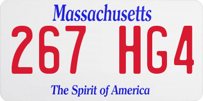 MA license plate 267HG4