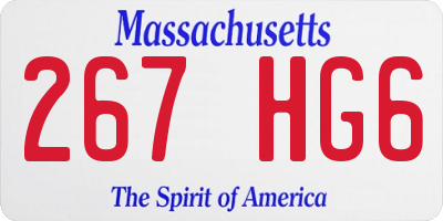 MA license plate 267HG6