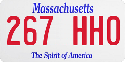 MA license plate 267HH0