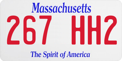 MA license plate 267HH2