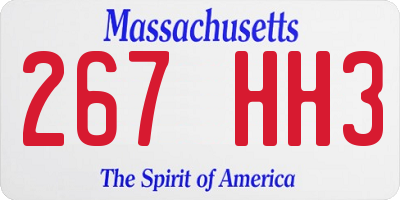 MA license plate 267HH3