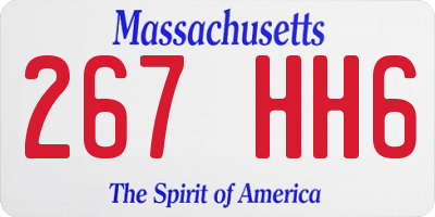 MA license plate 267HH6