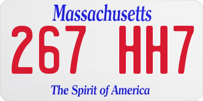 MA license plate 267HH7