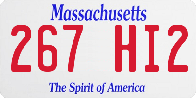 MA license plate 267HI2