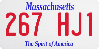 MA license plate 267HJ1