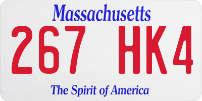 MA license plate 267HK4