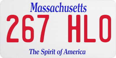 MA license plate 267HL0
