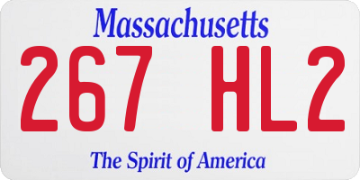 MA license plate 267HL2