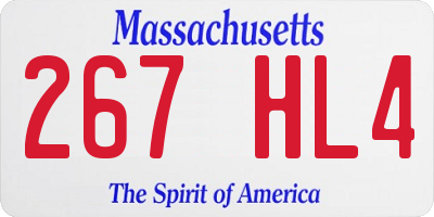 MA license plate 267HL4