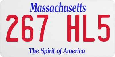 MA license plate 267HL5