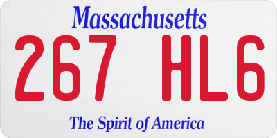 MA license plate 267HL6