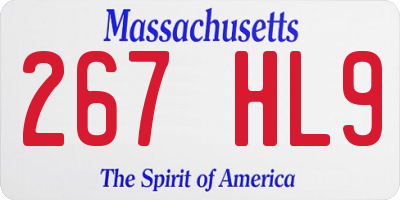 MA license plate 267HL9