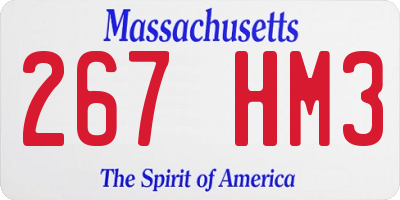 MA license plate 267HM3
