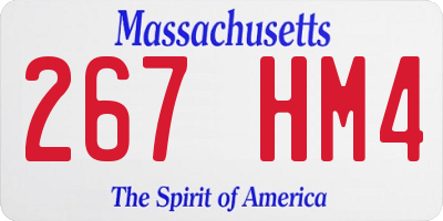 MA license plate 267HM4