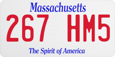 MA license plate 267HM5