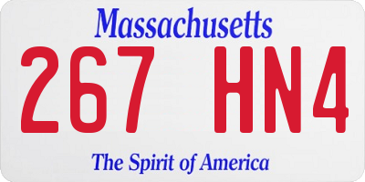 MA license plate 267HN4