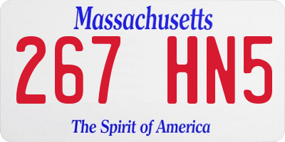 MA license plate 267HN5