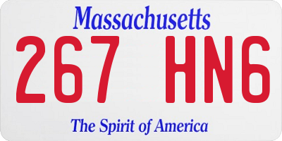MA license plate 267HN6