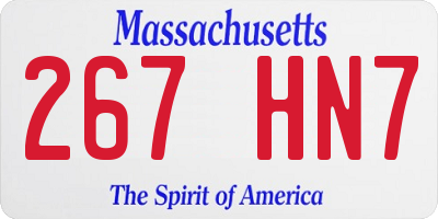 MA license plate 267HN7
