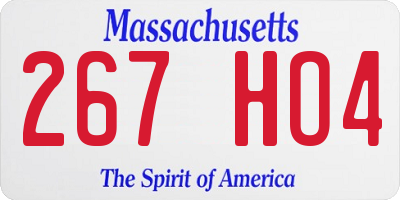MA license plate 267HO4
