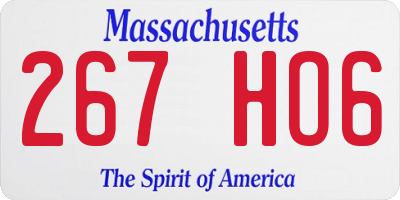 MA license plate 267HO6