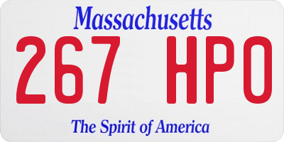 MA license plate 267HP0