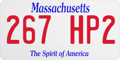 MA license plate 267HP2