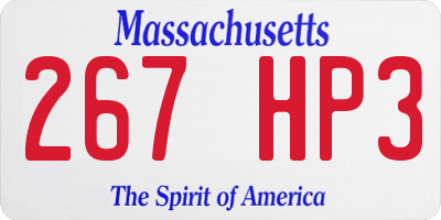 MA license plate 267HP3