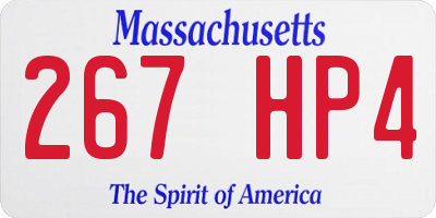 MA license plate 267HP4