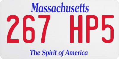 MA license plate 267HP5
