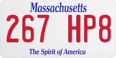 MA license plate 267HP8