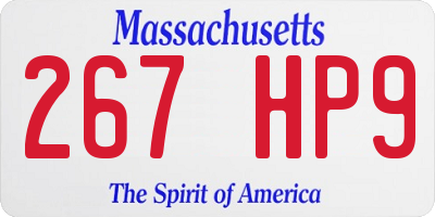 MA license plate 267HP9