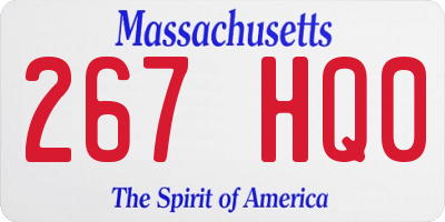 MA license plate 267HQ0