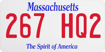 MA license plate 267HQ2