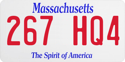 MA license plate 267HQ4