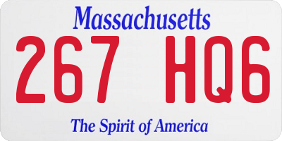 MA license plate 267HQ6