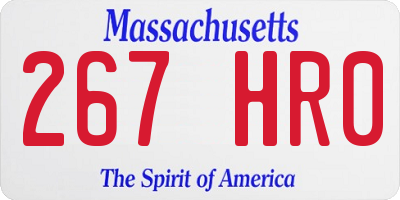 MA license plate 267HR0