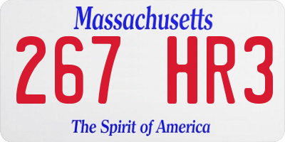 MA license plate 267HR3