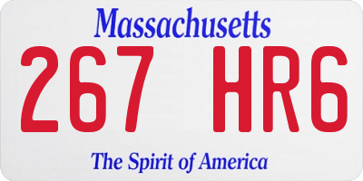 MA license plate 267HR6