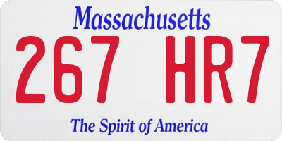 MA license plate 267HR7