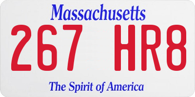 MA license plate 267HR8