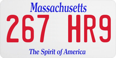 MA license plate 267HR9